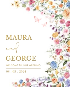 FLO2 - Wedding Welcome Sign 16x20 INCHES: FLO2 - Wedding Welcome Sign