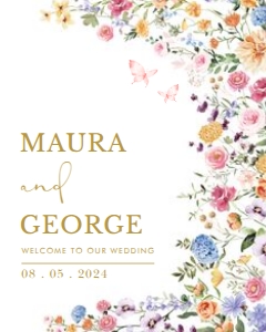 FLO2 - Wedding Welcome Sign 8x10 INCHES: FLO2 - Wedding Welcome Sign