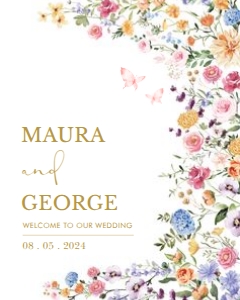 FLO2 - Wedding Welcome Sign 24x30 INCHES: FLO2 - Wedding Welcome Sign