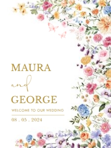 FLO2 - Wedding Welcome Sign 18x24 INCHES: FLO2 - Wedding Welcome Sign