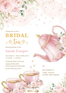 FLO40 - Bridal Tea Invite C: FLO40 - Bridal Tea Invite C