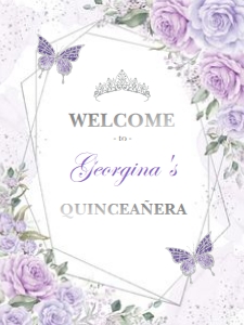 FLO21 - Welcome Sign 18x24 SILVER: FLO21 - Welcome Sign 16x20 SILVER