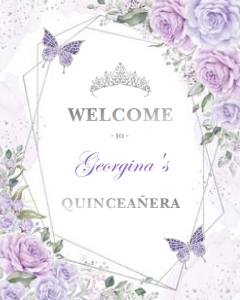 FLO21 - Welcome Sign 8x10 SILVER: FLO21 - Welcome Sign 16x20 SILVER