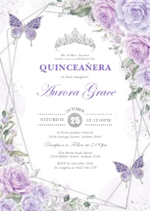 FLO21 - Quinceanera Invite SILVER design preview
