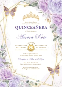 FLO21 - Quinceanera Invite D: FLO21 - Quinceanera Invite D