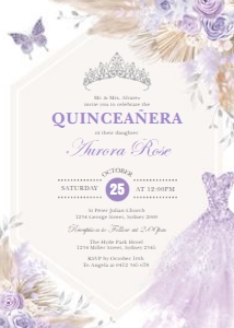 FLO26 - Quinceanera Invite Silver 2 design preview