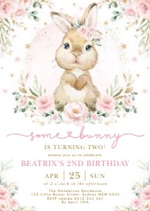 BUN3 - Birthday Invite design preview