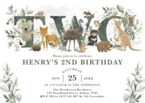 OZ2 - 2nd Birthday Invite: OZ2 - 2nd Birthday Invite