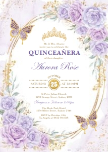 FLO21 - Quinceanera Invite E: FLO21 - Quinceanera Invite E