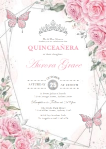FLO10 - Quinceanera Invite I SILVER design preview