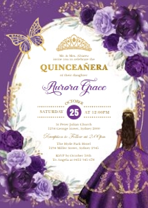 FLO9 - Quinceanera Invite G: FLO9 - Quinceanera Invite G