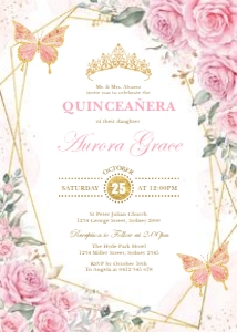 FLO10 - Quinceanera Invite I design preview