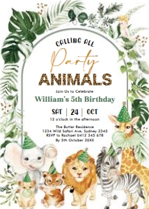 SAF3 - Party Animals Invite: SAF3 - Party Animals Invite