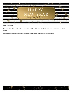 8.5x11 Christmas Letter Template - Black White Stripe design preview