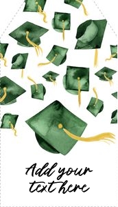 Gift Tag - Green Graduation Caps: Green Grad Gift Tags