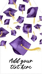 Gift Tag - Purple Graduation Caps: Purple Grad Gift Tags