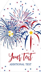 Gift Tag - Fireworks Patriotic Alt Text: Fireworks Gift Tags