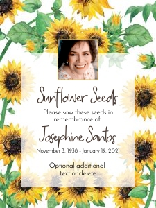 Sunflower 3x4 Seed Packet Tag - With Picture: Sunflower Seed Tag