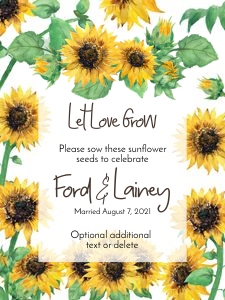 Sunflower 3x4 Seed Packet Tag - Without Picture: Sunflower Seed Tag