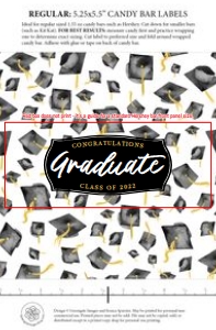 Candy Bar Wrapper - Black Graduation Caps: Candy Bar Wrapper - Graduation Caps - BLACK