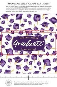 Candy Bar Wrapper - Purple Graduation Caps: Candy Bar Wrapper - Purple Graduation Caps