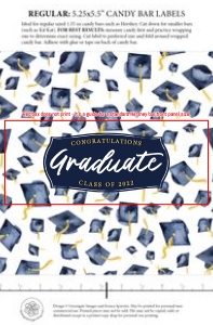 Candy Bar Wrapper - Navy Graduation Caps: Candy Bar Wrapper - Navy Graduation Caps