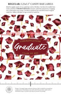Candy Bar Wrapper - Burgundy Graduation Caps: Candy Bar Wrapper - Burgundy Graduation Caps
