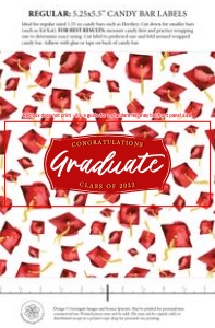 Candy Bar Wrapper - Red Graduation Caps: Candy Bar Wrapper - Red Graduation Caps