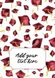 Place Card - Graduation Cap Burgundy: Burgundy Cap Graduation Place Cards