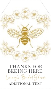 Gold Bee Floral Gift Tag: Gold Bee Floral Gift Tag