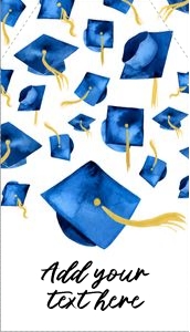 Gift Tag - Royal Blue Graduation Caps: Gift Tag - Royal Blue Graduation Caps