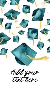 Gift Tag - Teal Graduation Caps: Gift Tag - Teal Graduation Caps