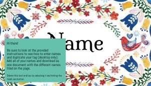 Christmas Gift Tag - Folk Art Multicolored: Christmas Gift Tag - Folk Art Multicolored