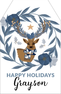 Jumbo Gift Tag - Blue Deer Christmas: Jumbo Gift Tag - Blue Deer Christmas