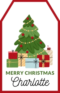 Jumbo Gift Tag - Christmas Tree: Jumbo Gift Tag - Christmas Tree