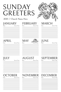 Sunday Greeters - 10 lines - 24x36: Altar Flowers Posters