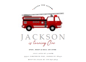 Firetruck Invite design preview