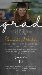 Grad Chalk Board Invite Text design preview