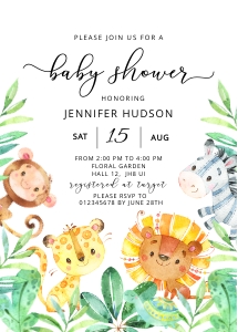 safari baby shower invite design preview