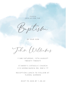 Blue baptism Invite design preview