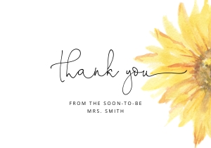 Sunflower thank you cards design preview