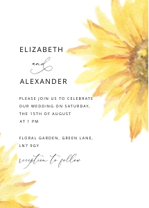 Sunflower wedding set design preview