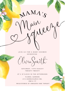 Pink Lemon baby shower set design preview