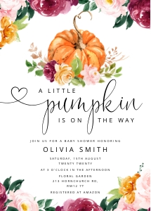 Little pumpkin invitation design preview