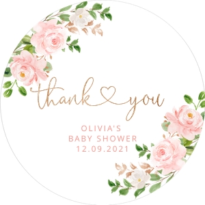 Blush round tag design preview