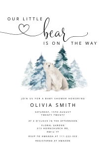 Little bear invitation design preview