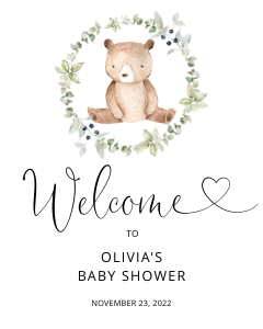 Bear welcome sign design preview