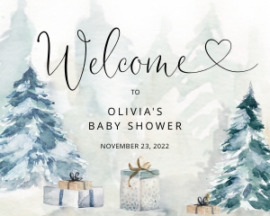 Winter welcome sign design preview