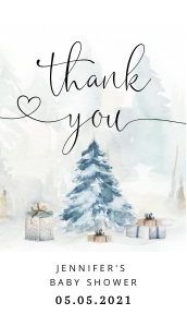 Winter thank you tag design preview