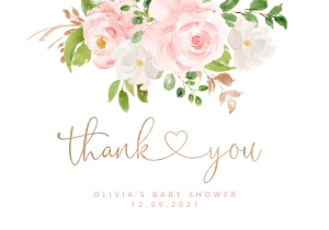 Blush thank you card design preview